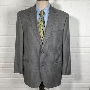 Cremieux Blazer Men 44R Gray Pinstripe Dawson Super 130s‎ Loro Piana Wool Italy